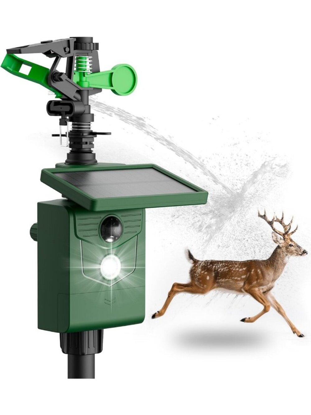 Motion-Activated Solar Sprinkler - Outdoor Animal Repellent, Yard & Garden